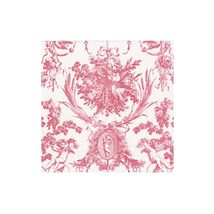 Caspari Romantic Toile Rose Cocktail Napkins - 20 Per Package, 4 Packs - £20.63 GBP