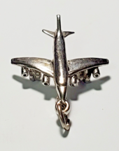 Vintage Sterling Silver 3D Airplane Airliner Jet Charm Pendant Detailed - £7.78 GBP
