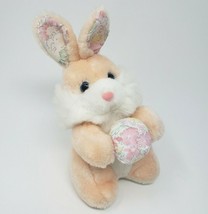 Vintage Cuddle Wit Peach Bunny Rabbit W Easter Egg Stuffed Animal Plush Toy - £29.61 GBP