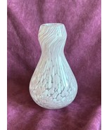 Small Art Glass Vase Pink White w Speckled Swirl, 4.5&quot; G8 - $228.21 MXN