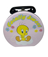 Looney Tunes Tin Tote Tweety Bird Totally Sweet Collectible Circular  - $11.34