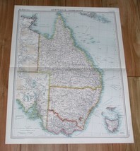 1922 Original Map Of Eastern Australia Melbourne Sydney Canberra Queensland - £18.70 GBP