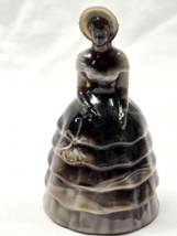 Vintage SUMMIT ART GLASS 5&quot; MELANIE SOUTHERN BELLE - Charcoal &amp; Ash Gray... - $528.21 MXN