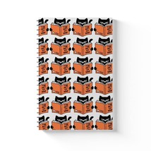 Black Cat Reading Book Spiral Notebook - Funny Cat Spiral Notebook - Humorous Sp - £14.17 GBP
