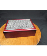 wooden pewter jewelry box - €17,62 EUR