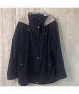 Preston &amp; York Sport Parka Coat Jacket Zippered &amp; Buttons Pockets Blue T... - $644.52 MXN