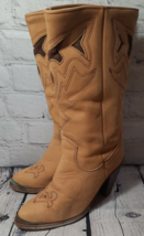 ZODIAC Suede Heeled Cowboy Western Stitched Fashion Boots Womens Size 6 M READ - £26.58 GBP