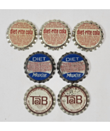 Lot Of 7 Assorted Unused Bottle Caps Cork Lined diet rite Diet Moxie Tab - €6,50 EUR