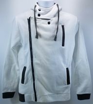 F6) Qiaoyishi Sport Vogue White Gray Hooded Pullover Sweatshirt Medium - $14.84