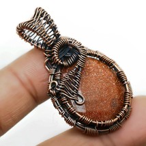 Golden Sun Sitara Wire Wrapped Handcrafted Copper Jewelry Pendant 1.80&quot; SA 1169 - £3.98 GBP