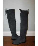 Stuart Weitzman Sz 8.5/39 OTK Boots Jocey Lowland Gray Suede Leather $850!! - $163.34