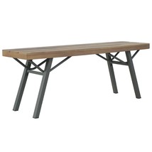  Garden Bench Brown and Gray Solid Acacia Wood and Steel 47.2 in - $2,487.42 MXN