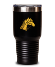 30 oz Tumbler Stainless Steel Insulated  Funny Gold horse Equestrian  - £25.96 GBP