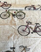 Vintage Fabric Retro Bikes Transportation Piece 25 x 27 Inch - $14.01 CAD
