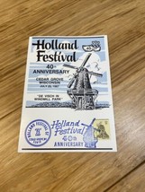 40th Holland Festival Cedar Grove Wisconsin Windmill 1987 Postcard KG JD - £7.91 GBP