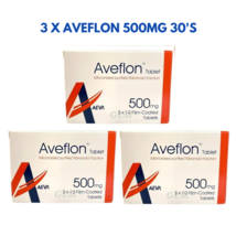 3 X Aveflon 500mg 30&#39;s Treatment of Hemorrhoids / Piles - £30.58 GBP