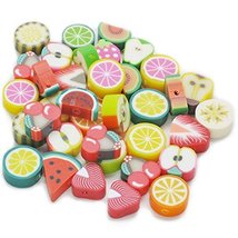 Bluemoona 200 PCS - Mixed Friuit Fimo Polymer Clay Spacer Beads - £5.58 GBP