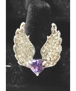 Angel Wing Heart Crystal Ring - £15.39 GBP