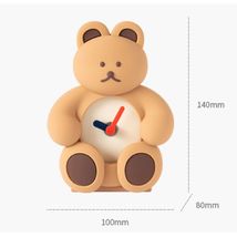 Donatdonat Korean Bear Character Desk Table Clock Silent Movement Slicone Body image 6