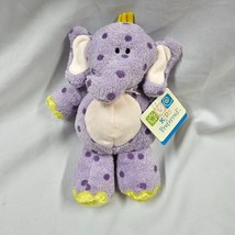 Kids Preferred Purple Elephant Polka Dot Stuffed Baby Rattle Satin Feet﻿ NEW NWT - £63.30 GBP