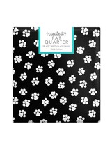 Create It Animal Paws Fat Quarter, 18 x 21 inches, Black with White Paws - £3.58 GBP