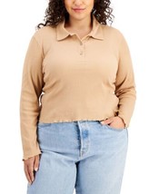 Full Circle Trends Womens Trendy Plus Size Ribbed Raw-Hem Cropped Polo Shirt, 2X - £35.04 GBP