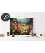 PRINTABLE wall art, Colorful flowers in the mountains | Landscape | Down... - £2.73 GBP