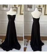 NWT Theia Strapless Accordion Pleat Embellished Dress Black $1300 2 - $449.52 CAD