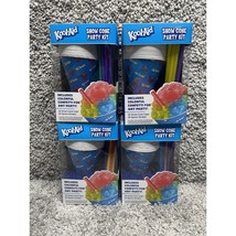 Kool Aid Snow Cone Party Kit 80 Cups &amp; 80 Spoon Straws 4Pk Bundle Set New - $34.12