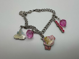 Enamel DISNEY Charm Cinderella Bracelet 6.5&quot; - £11.69 GBP