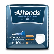 20 Ct Attends Bariatric Underwear 3X-Large Disposable Heavy to Severe Absorbency - £47.58 GBP