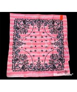 Vintage Paris Neon Pink Fast Color Bandana Handkerchief USA Made Graffit... - $435.71 MXN