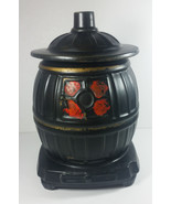 McCoy Pottery Pot Belly Stove Cookie Jar 10in Black Vintage Canister Oven - $44.99