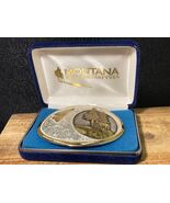 Vintage Montana Silversmiths Sterling Plated Engraved Lone Wolf Belt Buckle - $64.50