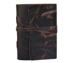 HG-LTHR A5 Leather Bound Blank Grimoire Leather Journal Book of Shadows Spell Bo - £30.02 GBP