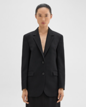 4 - Theory Black NEW $625 Slim Tailor Canvas Wool Blazer Jacket 0507KL - $250.00