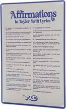 Affirmations in Taylor Swift Lyrics Metal Tin Sign - £8.76 GBP