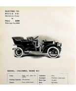 1908 Electric Vehicle Mark 48-2 Columbia Print Catalog Advertisement F14E - €25,75 EUR