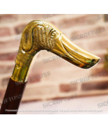 Walking Stick - Foldable Wooden Walking Stick With Brass Dog Head Handle... - £16.22 GBP+