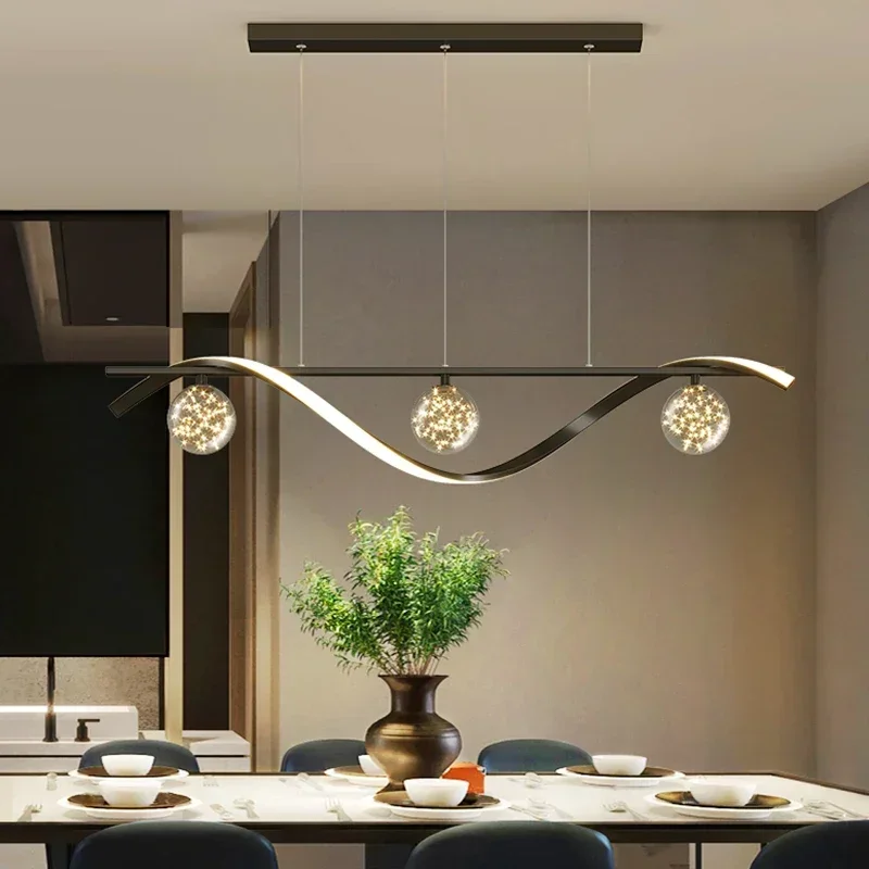 Modern Glass Ball Led Pendant Lamp for Dining Room Salon Kitchen Hogar D... - $610.84+