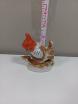 2 1/2 inch ceramic bird whte with red head (A65) - $5.94