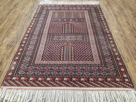 Vintage Turkoman Bokhara Rug 4x6 Four Seasons Yamud Carpet Handmade Tribal Rug - £840.30 GBP