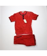 Deadstock Vtg 90s Streetwear Mens Medium 2 Piece Suede Leather Shorts Su... - $148.87 CAD