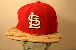 STL Cardinals MLB New Era fitted Size 7 3/8 Red Camoflage flat bill Dad Cap Hat - £31.83 GBP