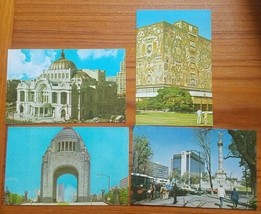 Lot of 4 postcards Mexico City Tarjeta Postal Color 1960s 1970s Library ... - £10.25 GBP