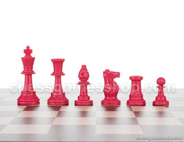 Chess pieces in RED / WHITE color - Standard size - chessmen - 3,75&quot; -FU... - £15.50 GBP