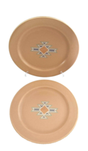 Treasure Craft Southwest Pattern Two Salad Plates 7 3/8&quot; Japan Aztec Design - £15.02 GBP