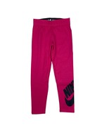 New Nike Girls Just Do It Leggings Size 6 Rush Pink Pants Black Logo 5-6... - $19.79