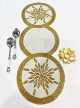 Cotton Beautiful Silver Green Beaded Table Runner |13 * 36 in| - $53.99