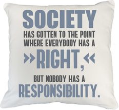 Make Your Mark Design Society, Right, Responsibility White Pillow Cover ... - £19.43 GBP+